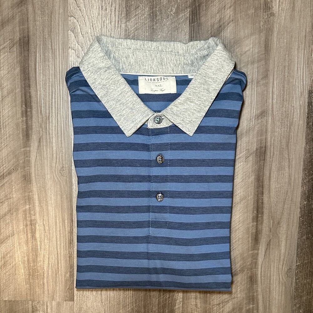 Linksoul Tempus Fugit Luxury Cotton Striped Golf Polo - 2XL